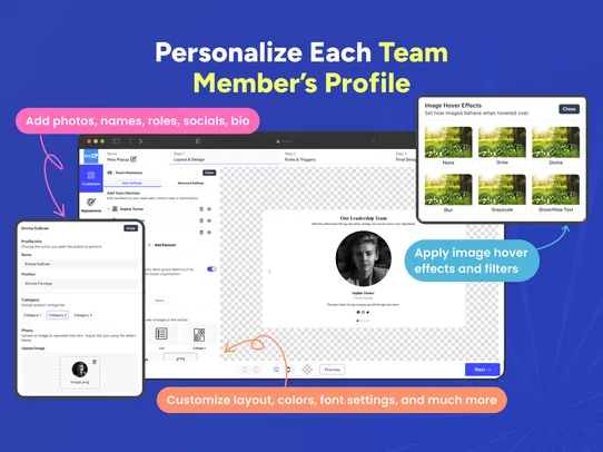 Team Profiles screenshot