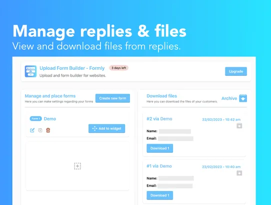 Document &amp; File Upload screenshot