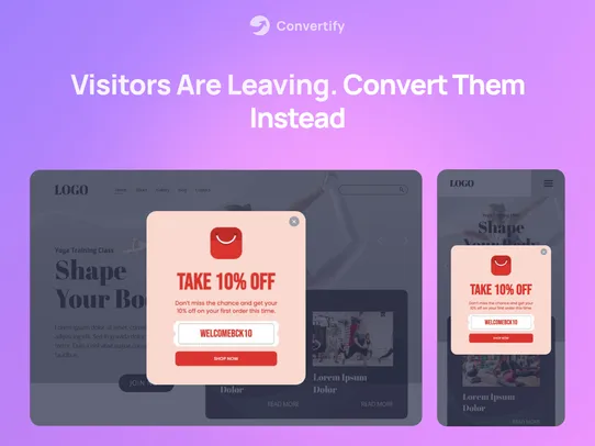 One Click Conversion &amp; Popups screenshot