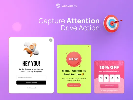 One Click Conversion &amp; Popups screenshot