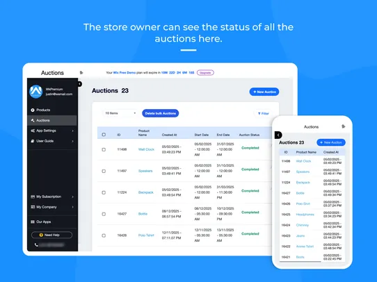 Product Auction screenshot