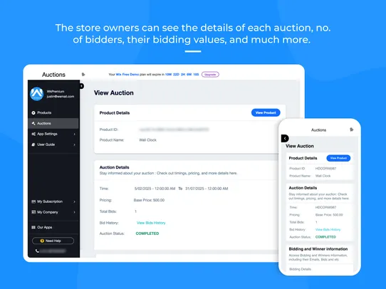 Product Auction screenshot