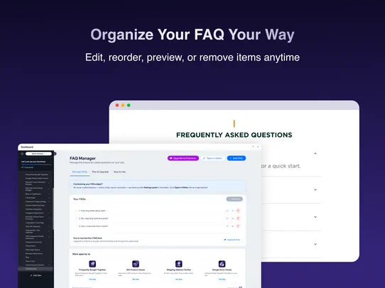 FAQ Frequently Asked Questions screenshot