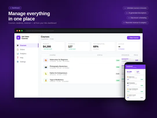 Sell Video Courses screenshot