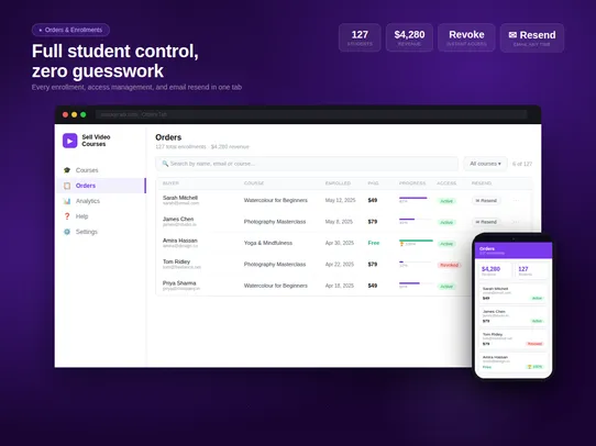 Sell Video Courses screenshot