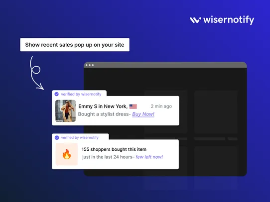 Wisernotify Social Proof App screenshot