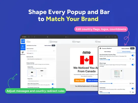 Redirect screenshot