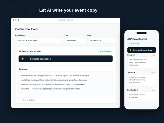 AI Ticket &amp; Event Booker screenshot