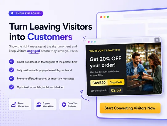 Exit Intent Popup - Grow Sale screenshot