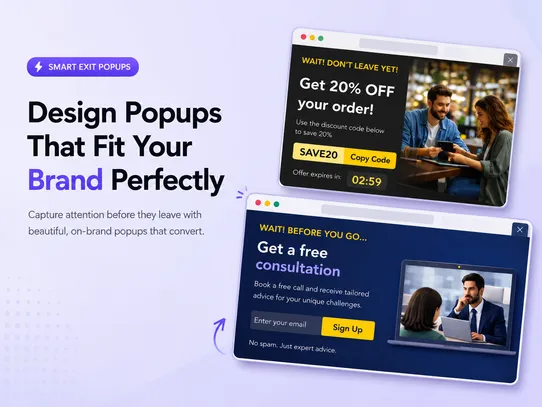Exit Intent Popup - Grow Sale screenshot