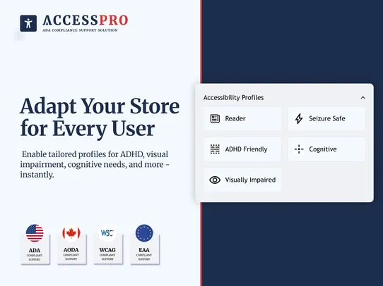 ADA Accessibility, WCAG &amp; GDPR screenshot