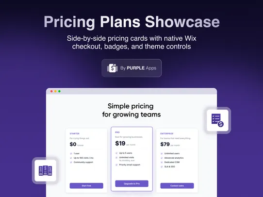 Plan Pricing Table screenshot