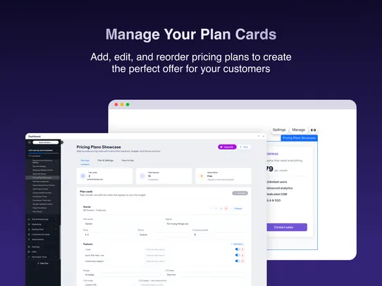 Plan Pricing Table screenshot