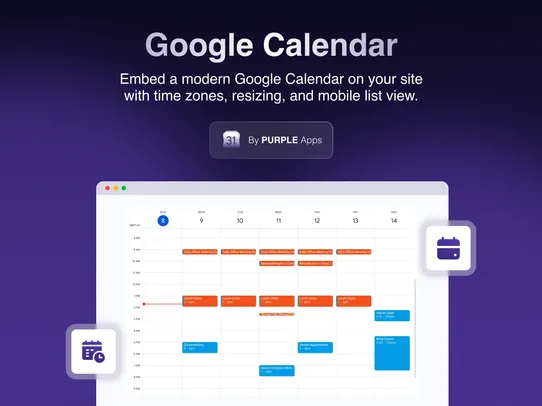Google Event Calendar screenshot