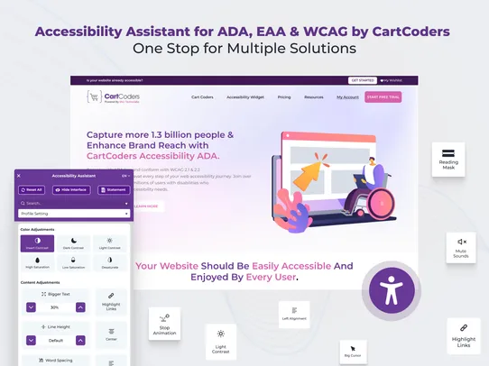 ADA WCAG Accessibility Widget screenshot