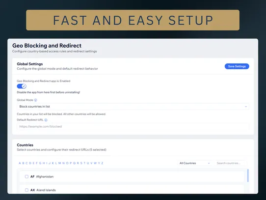 Geo Redirect and Blocker screenshot