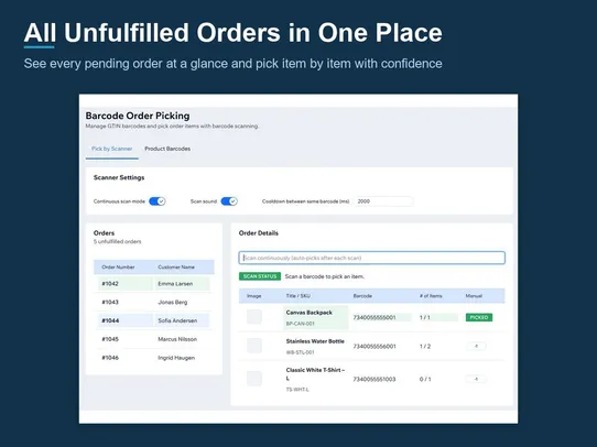 Barcode Order Picking screenshot