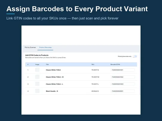 Barcode Order Picking screenshot