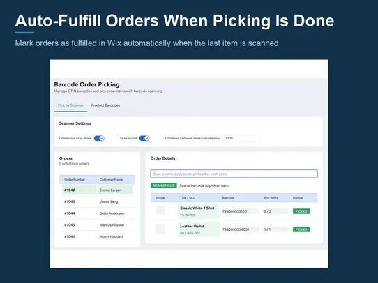 Barcode Order Picking screenshot
