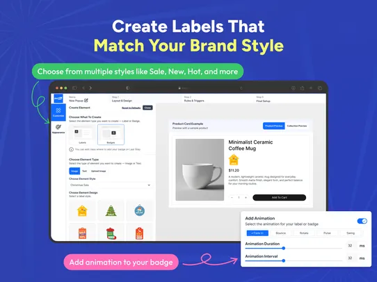Product Labels &amp; Badges screenshot